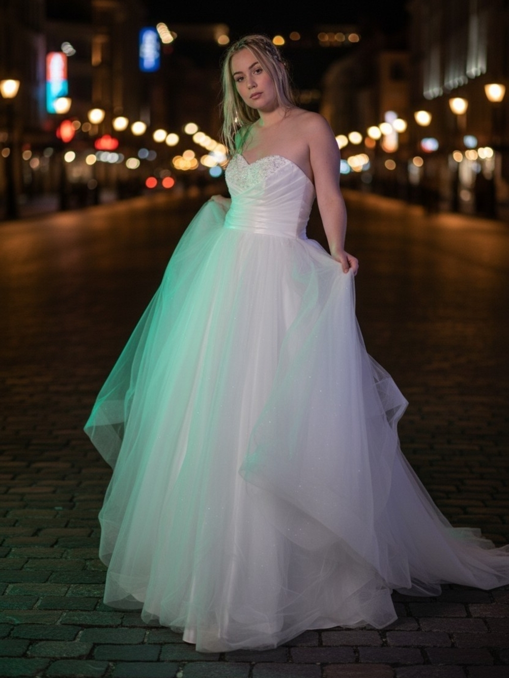 Disney Fairy  Tale Wedding White Strapless Wedding Gown